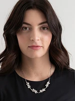 Pearl and Clear Crystal Statement Necklace