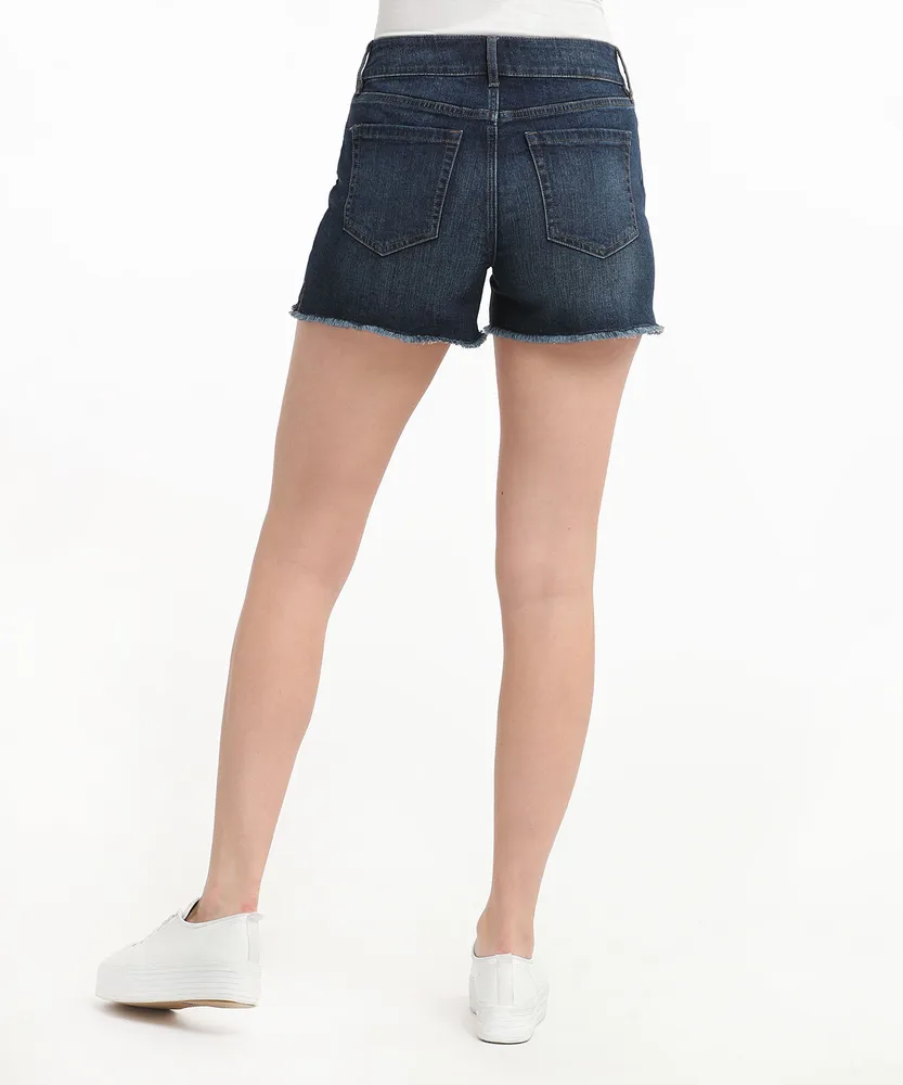 5-Pocket Frayed Hem Denim Short