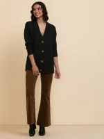 Button-Front Longer-Length Cardigan