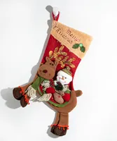Reindeer with Snowman Stocking