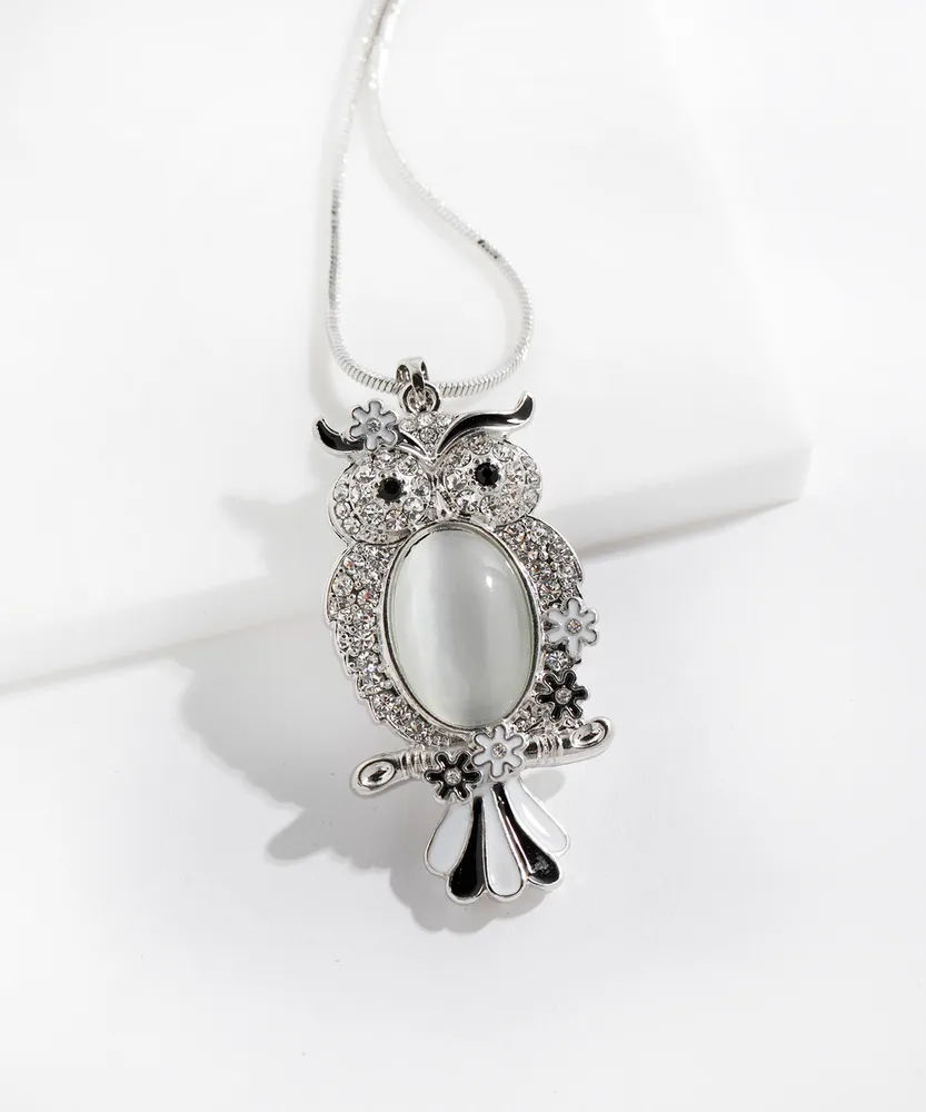 Owl Pendant Long Necklace