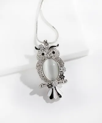 Owl Pendant Long Necklace