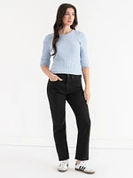 Rib Knit Crew Neck Top