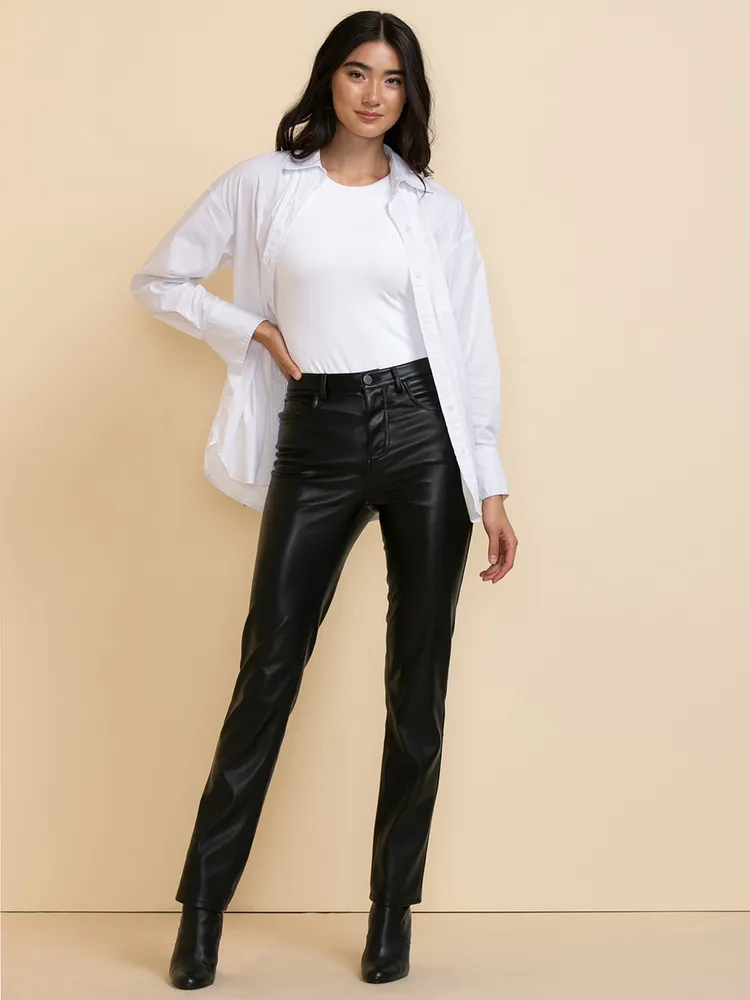 Stevie Straight Leg Pant Faux Leather