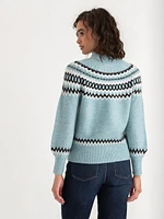 Mock Neck Balloon Sleeve Sweater