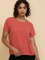 Lydia Short Sleeve Button-Back Blouse