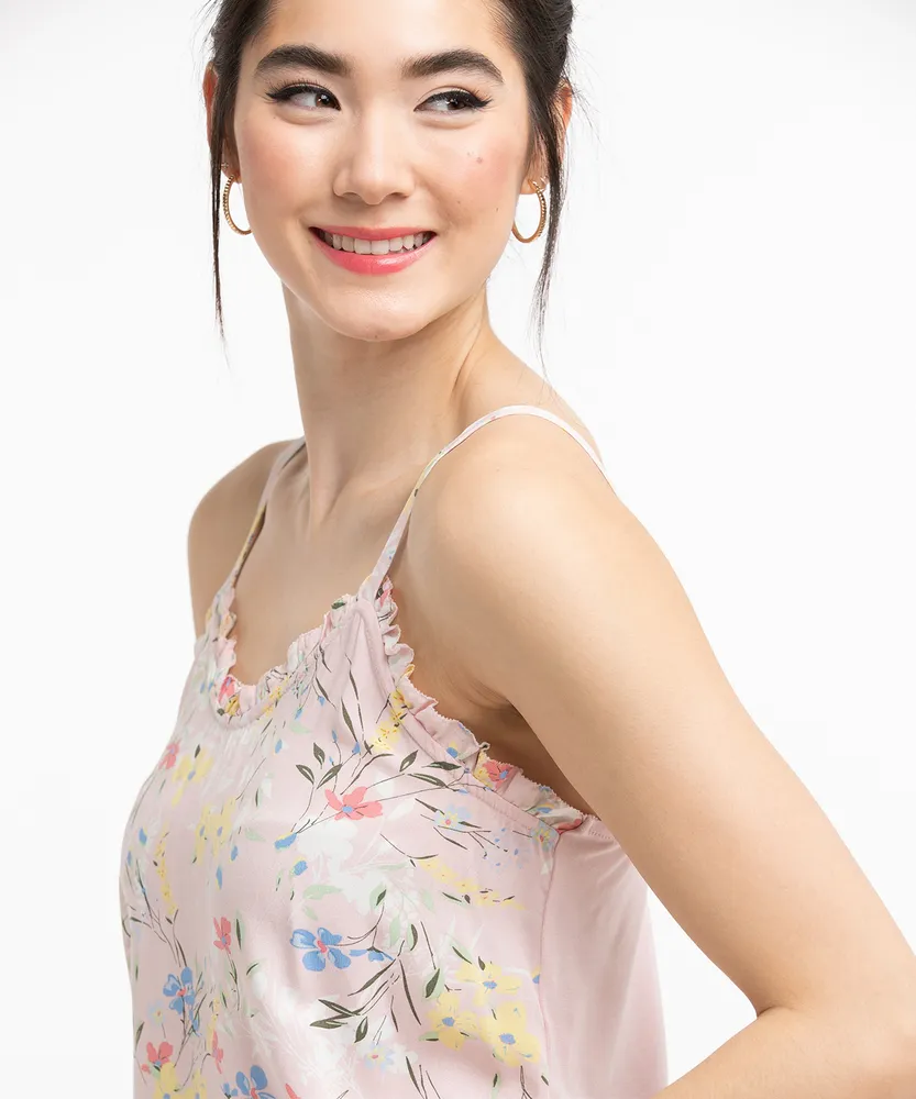 Ruffled Challis Tank Top