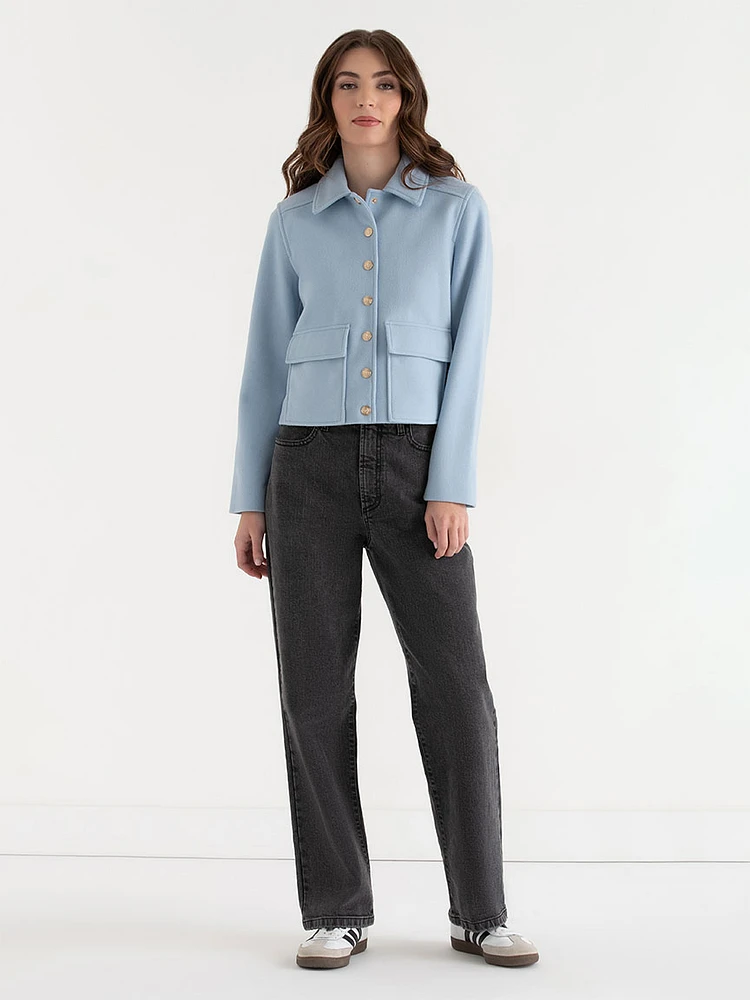 Cropped Felt Jacket