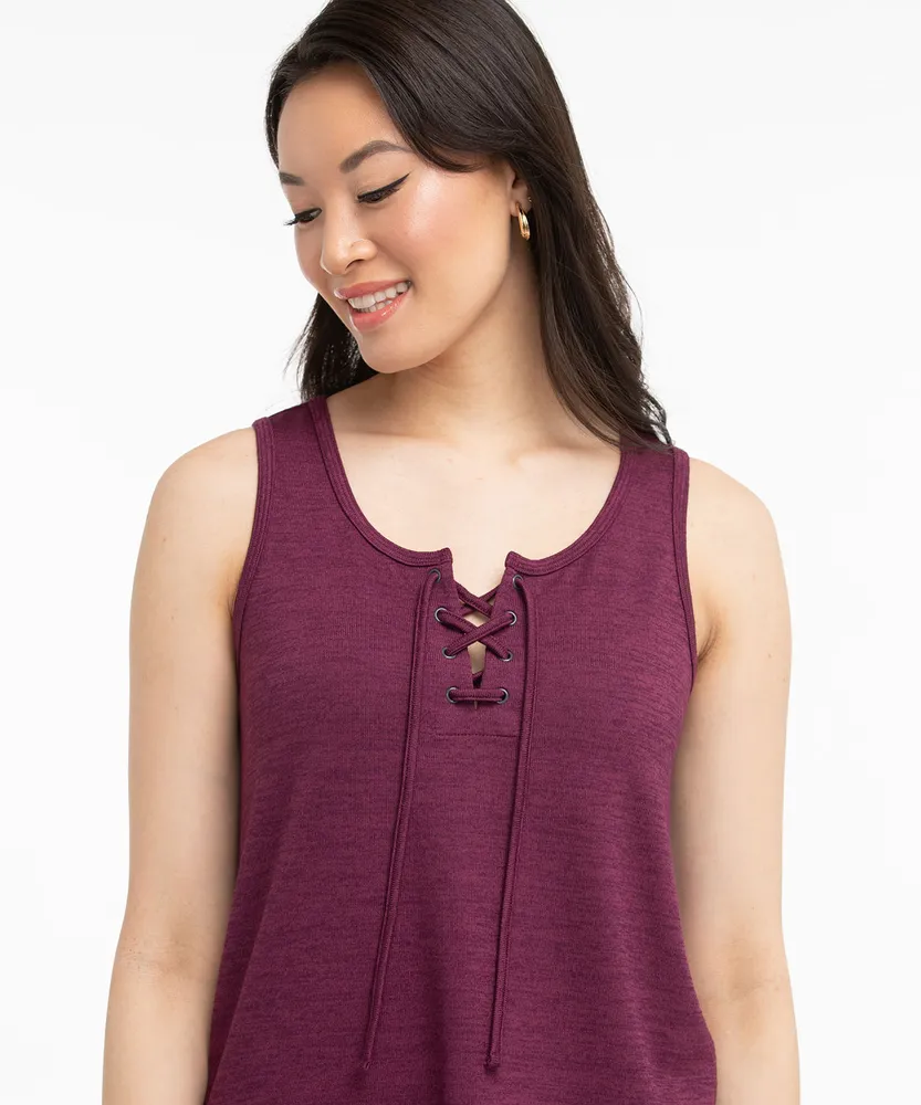 Eco-Friendly Grommet Detail Lace Up Tank