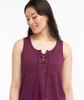 Eco-Friendly Grommet Detail Lace Up Tank