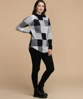 Buffalo Check Mock Neck Sweater