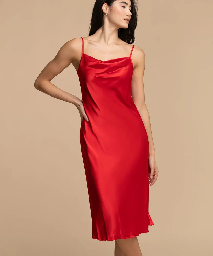 Tash + Sophie Sleeveless Cowl Satin Midi Dress