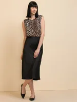 Sleeveless Blouse with Shoulder Trim