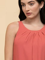 Paulina Pleat Neck Sleeveless Blouse