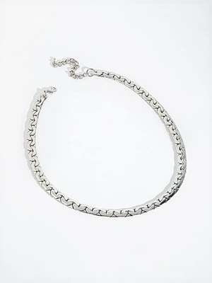 Silver Curb Chain Necklace