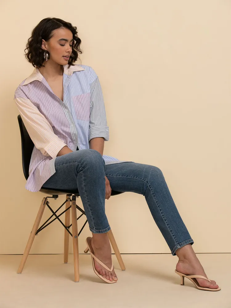 Multi-Colour Stripe Oversized Shirt