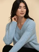 Rib Trim V-Neck Sweater