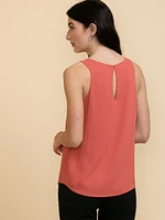Paulina Pleat Neck Sleeveless Blouse