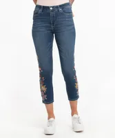 Embroidered Skinny Crop Jean