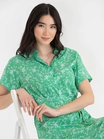 Short Sleeve Belted Shirt Dress