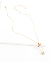 Crystal Safety Pin Necklace