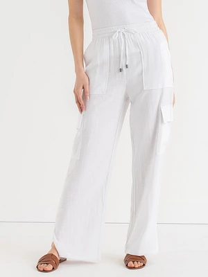 Viscose Linen Pull-On Cargo Pant