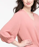 Tie-Front V-Neck Blouse
