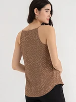 Sadie Strappy V-Neck Tank with Button