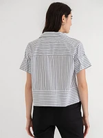 Short Sleeve Collared Poplin Shirt