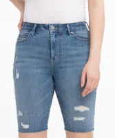 Distressed Denim Bermuda Short
