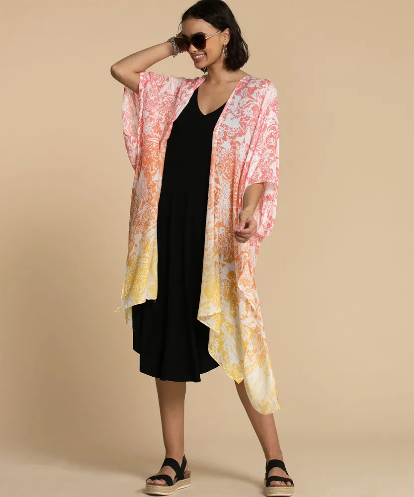 Bright Paisley Print Ruana