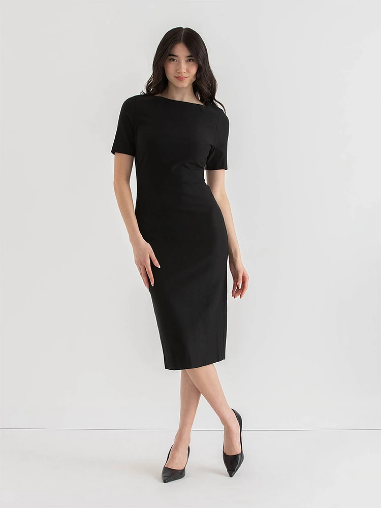 Luna Boatneck Dress Luxe Ponte