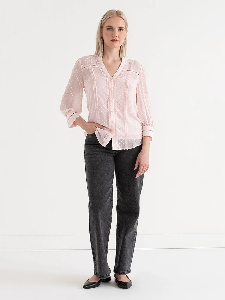 Swiss Sleeve 3/4 Blouse