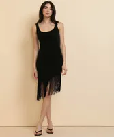 Tash + Sophie Fringe Hem Midi Dress