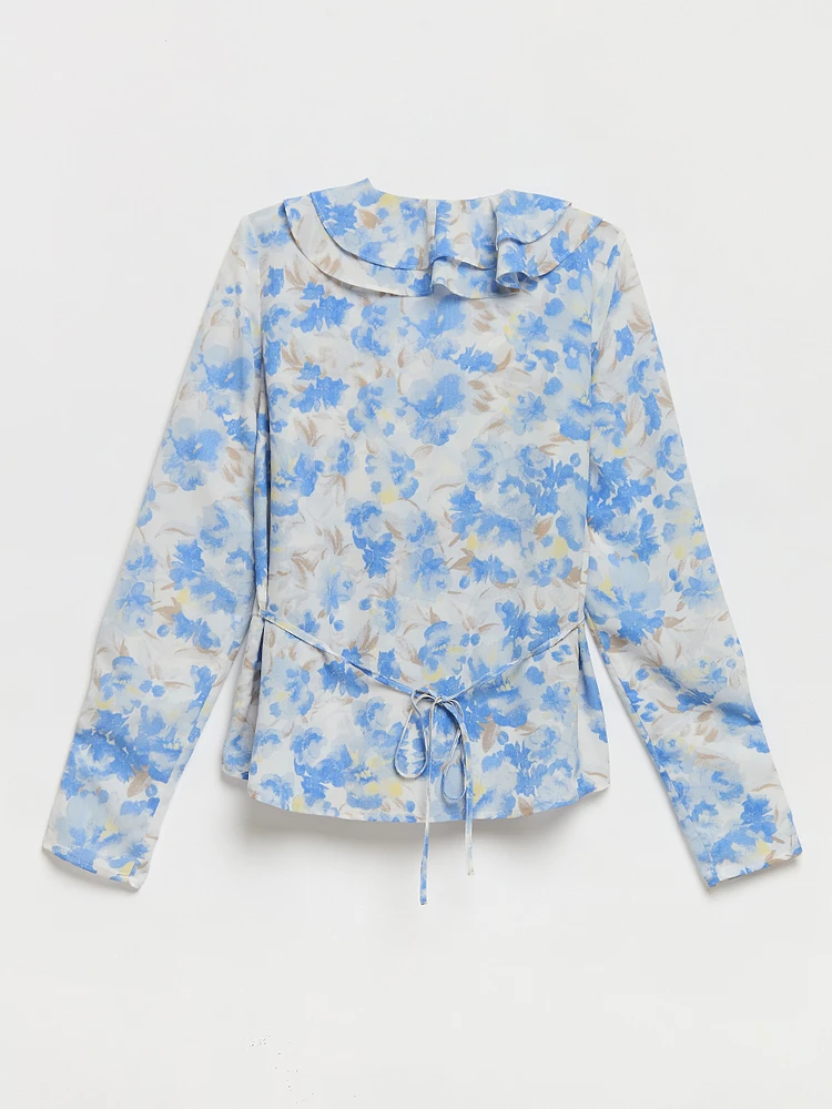 Long Sleeve Ruffle Blouse