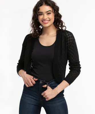 Pointelle Knit Cardigan
