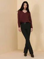 Vera Long Sleeve 2-Layer V-Neck Blouse