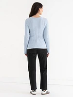 Rib Knit Crew Neck Top