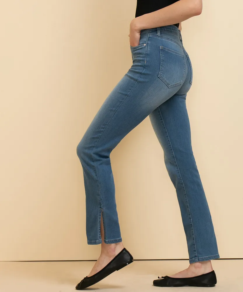 Stevie Straight-Leg Jean with Split Hem