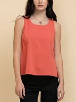 Lydia Sleeveless Scoop Neck Button-Back Blouse