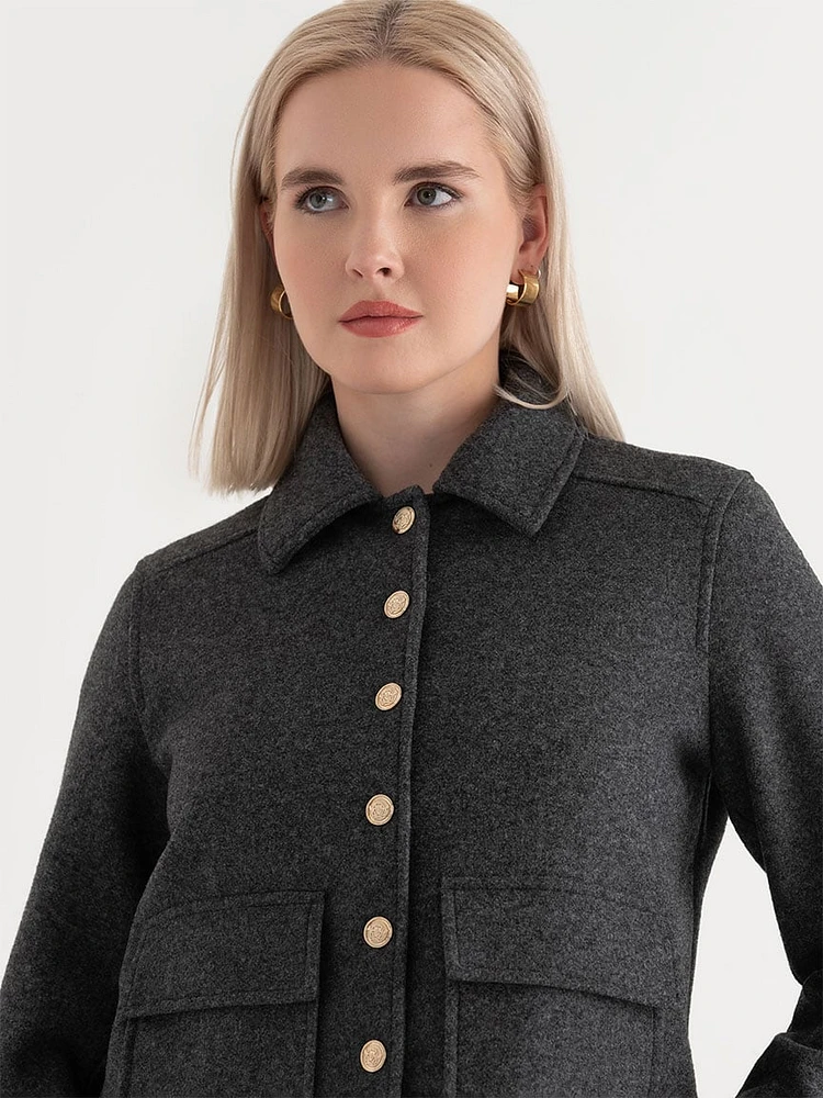 Cropped Felt Jacket