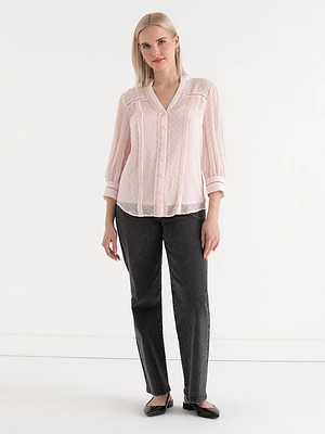 Swiss Sleeve 3/4 Blouse