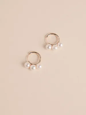 Bold Pearl Hoop Earring