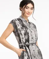 Belted Button Front Shirt Dress