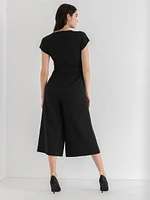 Venus Wide Crop Jumpsuit Iconic Crepe