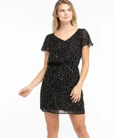Tie Back Flutter Sleeve Dress