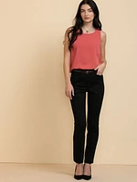 Lydia Sleeveless Scoop Neck Button-Back Blouse