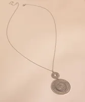 Long Boho Necklace with Large Disks