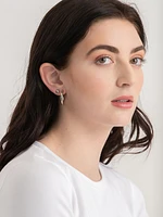 Silver Hoops & Studs Earring Trio