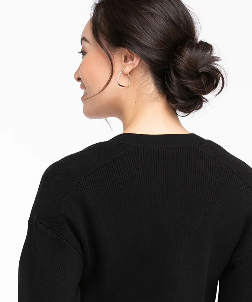 EcoVero™ Ribbed Button Front Cardigan